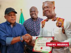VALENTINE OZIGBO RECEIVES CERTIFICATE AS PDP FLAG BEARER IN NOVEMBER GOVERNORSHIP ELECTION.