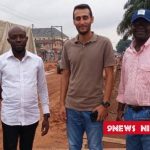 9News Nigeria Imo Correspondent Princely Onyenwe with road construction engineers