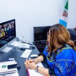 Imo first lady Barr Mrs Chioma Uzodinma on a zoom meeting with the wives of the governors to discuss affordable sanitary pads for NIGERIAN young ladies.