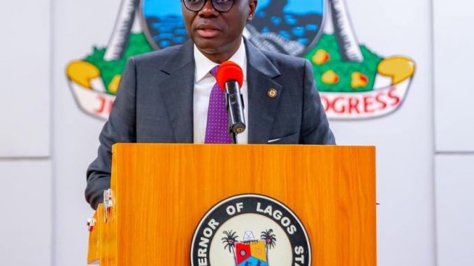 Lagos State Governor Babajide Sanwo Olu Speaking at a press briefing on state of Covid-19 in Lagos State