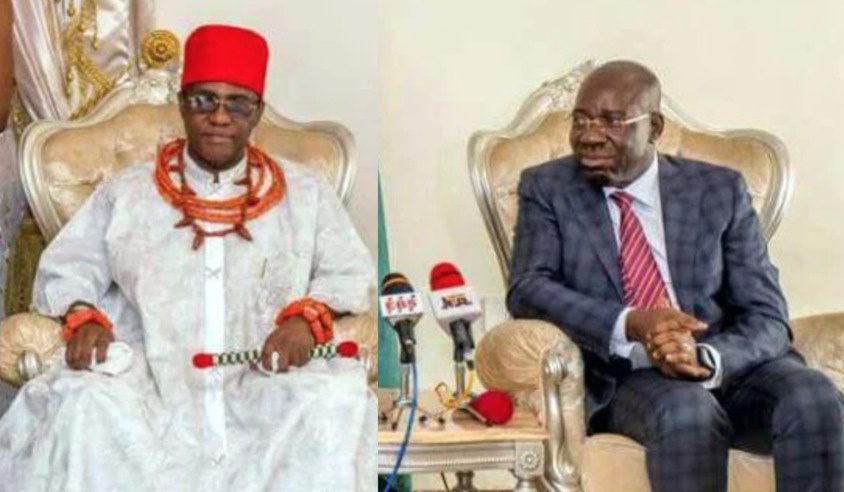 Oba of Benin and the Edo State Governor, Godwin Obaseki