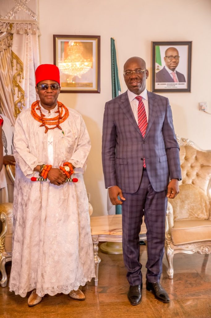 Oba of Benin and the Edo State Governor, Godwin Obaseki