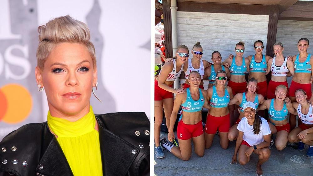 good on ya ladies pink will pay fines for handball players who refused bikini bottoms