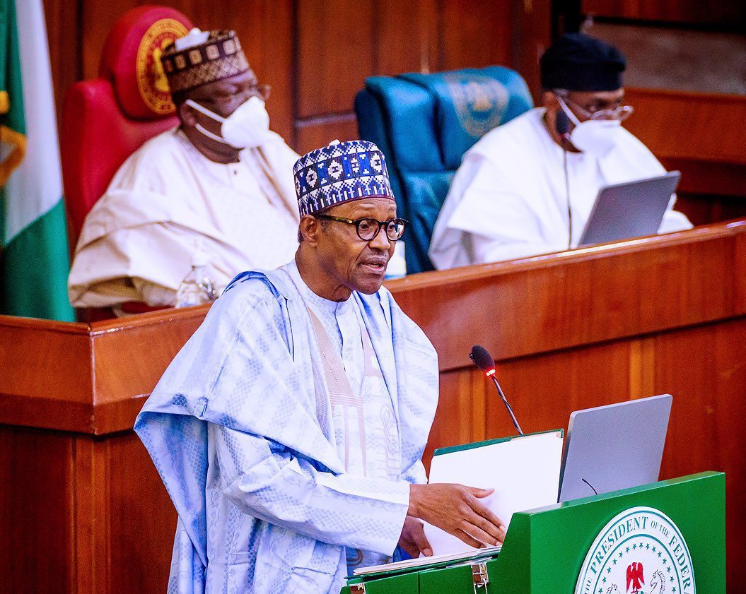 President Muhammadu Buhari at the National Assembly
