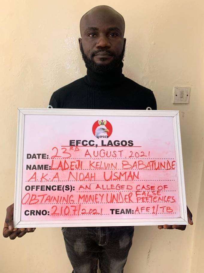 Security Agents Arrest Ladeji Kelvin Babatunde, Man Who Poses As EFCC Official To Defraud A Yahoo Boy Of Over 38 Million Naira