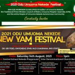 UMUOMA NEKEDE INVITES ALL AND SUNDRY TO GRACE 2021 ODU NEW YAM FESTIVAL