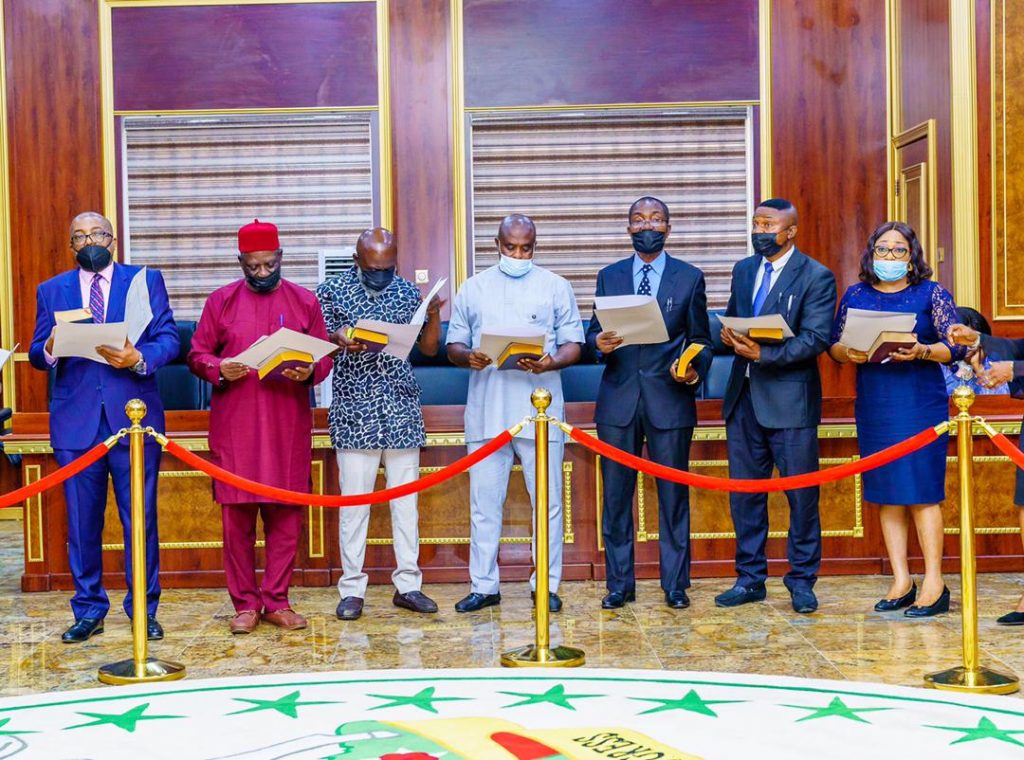 Imo governor inaugurates a 6 man judicial committee on peace and security.