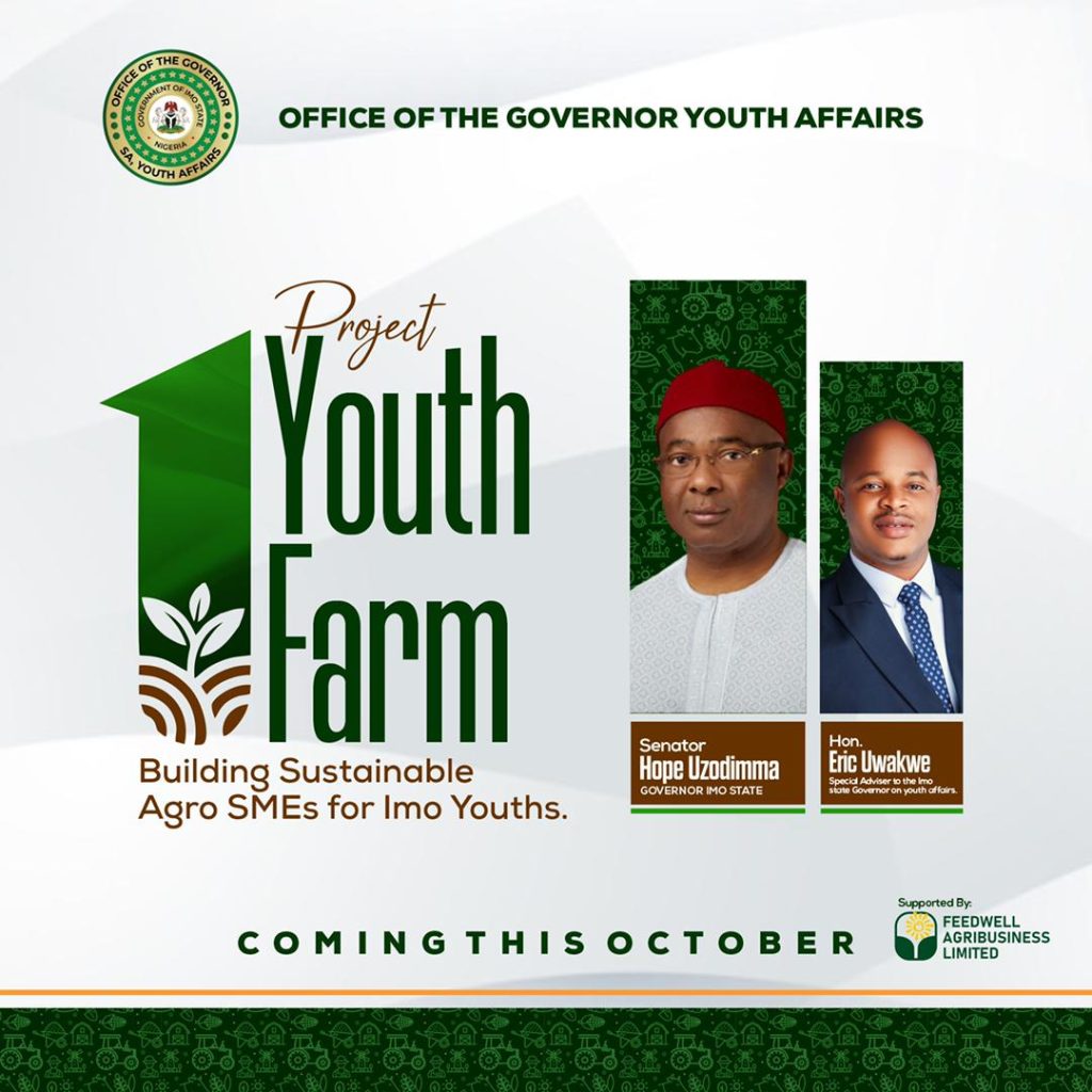Imo state government to kickstart Agro-Based masterclass for Imo Youths from 4th to 9th October 2021