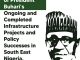 PRESIDENTIAL TRACK RECORDS AND POLICY SUCCESSES IN SOUTH EAST NIGERIA.