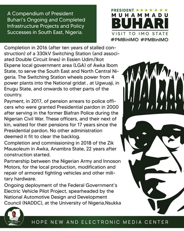 PRESIDENTIAL TRACK RECORDS AND POLICY SUCCESSES IN SOUTH EAST NIGERIA