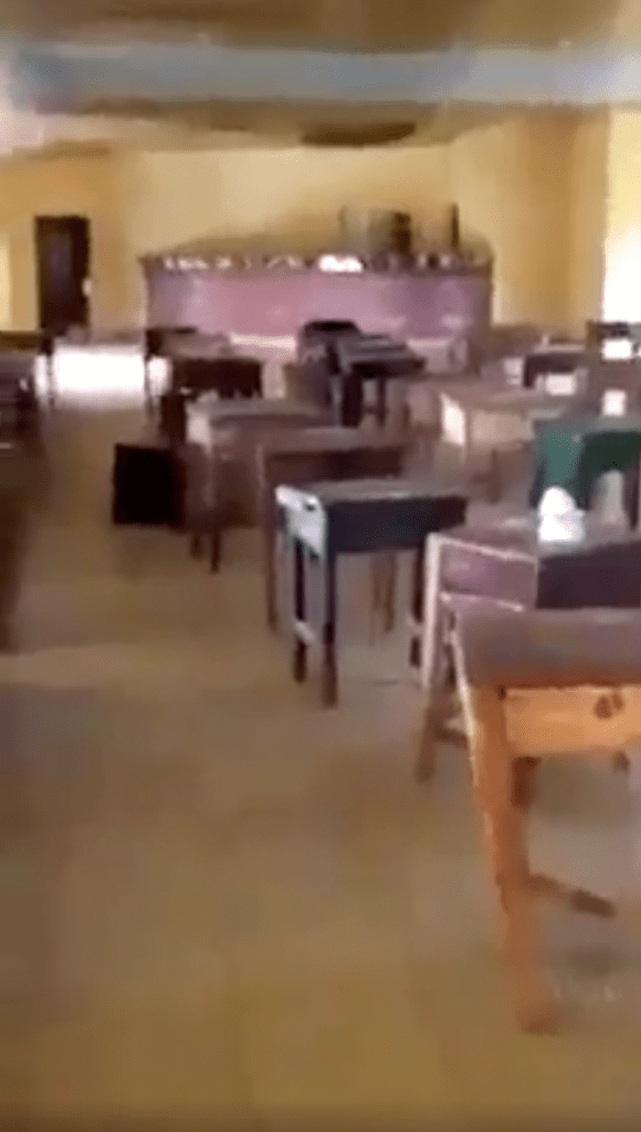 Exam hall deserted