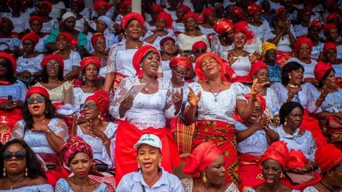 Sudden outburst of Imo women at the just concluded grand finale of their August converge in Owerri