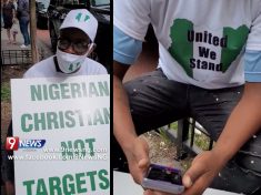 Wonder Shall Never End: Paid Foreigners living in the USA hired to wear Nigerian flags and protest as Nigerians in New York, USA (Video)