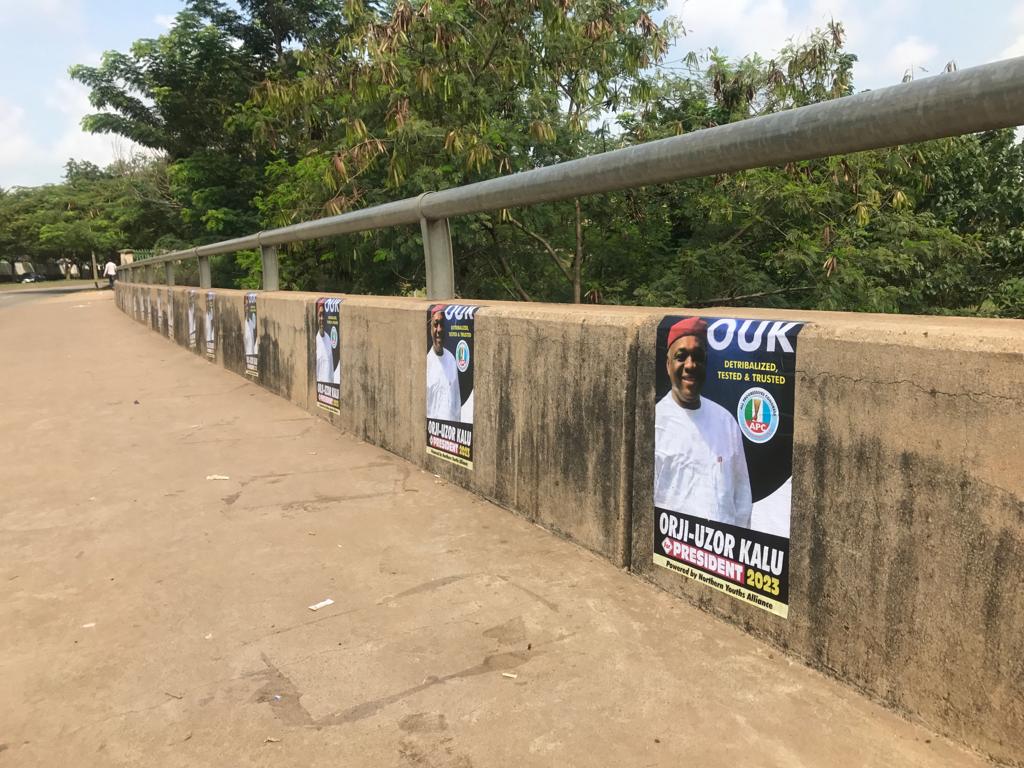 2023 Presidency Northern Youths Kick Off Campaign Flood Posters Of Orji Uzor Kalu in Abuja Kano Abia Enugu.