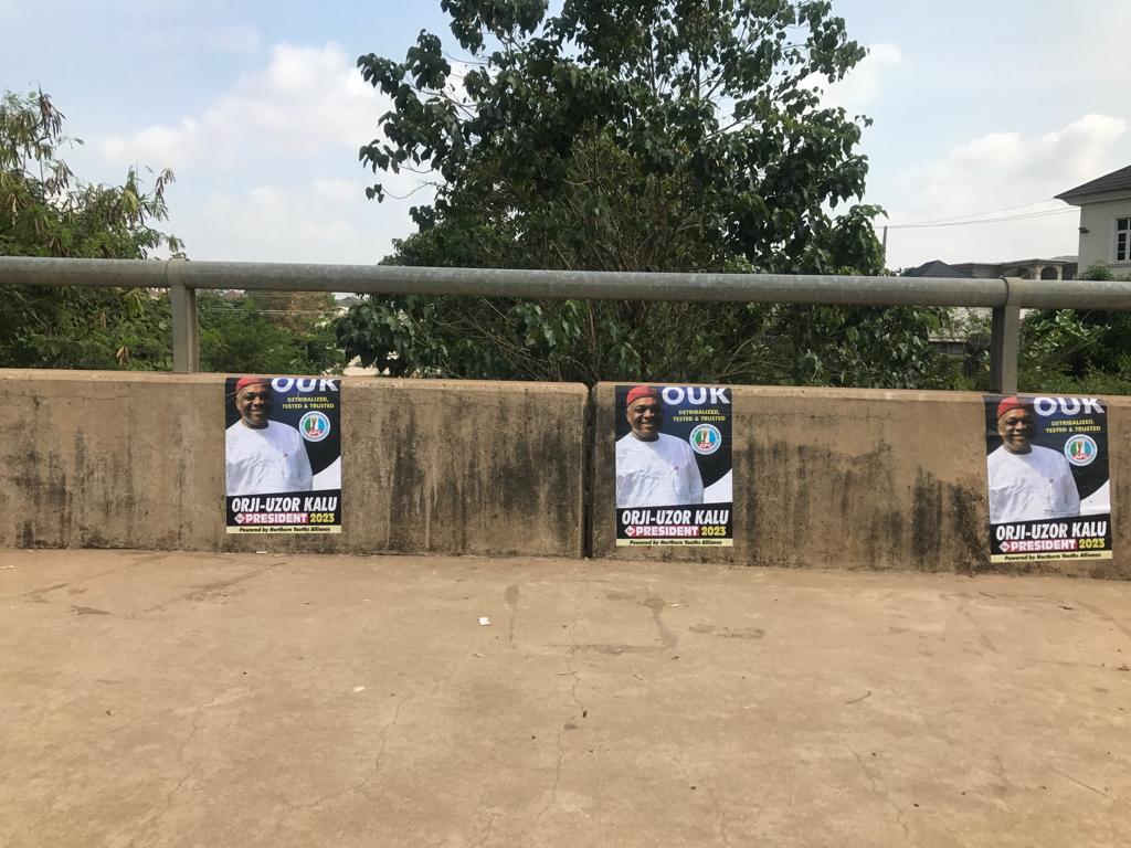 2023 Presidency Northern Youths Kick Off Campaign Flood Posters Of Orji Uzor Kalu in Abuja Kano Abia Enugu. 1 5