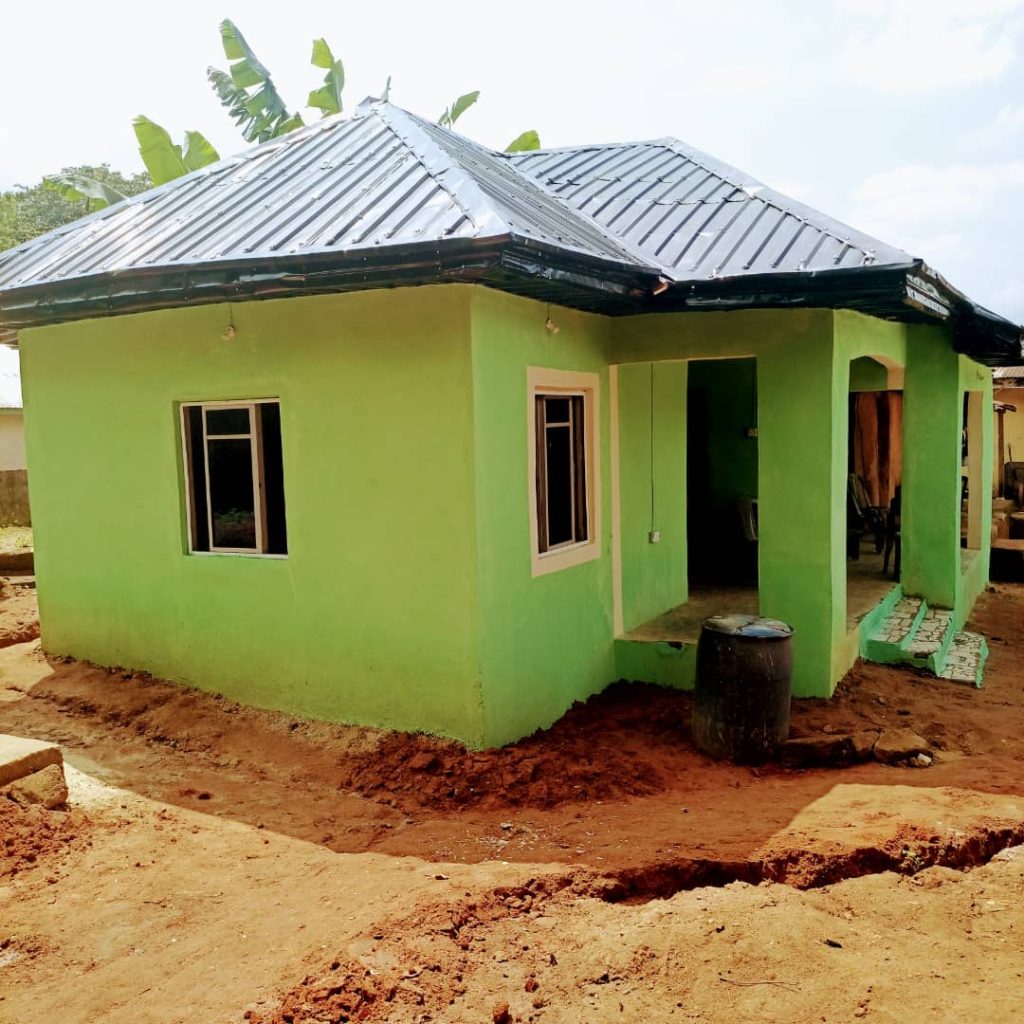 Clergy dedicates house built for indigent family by Mr and Mrs Okere in Ngor Okpala Imo state