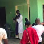 Clergy dedicates house built for indigent family by Mr and Mrs Okere in Ngor Okpala Imo state