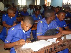 Students having exams in an Imo State High School