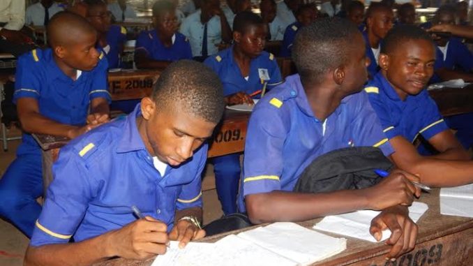 Students having exams in an Imo State High School