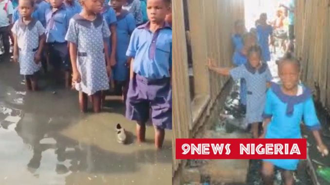 Video of Makoko school children in flooded school