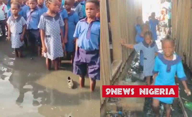 Video of Makoko school children in flooded school