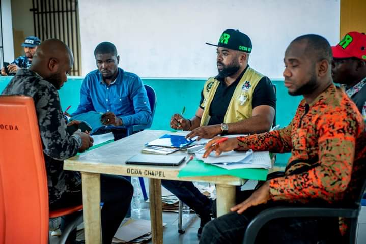 Imo OCDA GM, Engr Chukwu interviews R.C.A applicants in his office