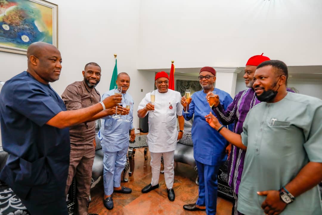 PDP Leaders Led by Nat'l Sec, Sam Anyanwu visits Orji Kalu