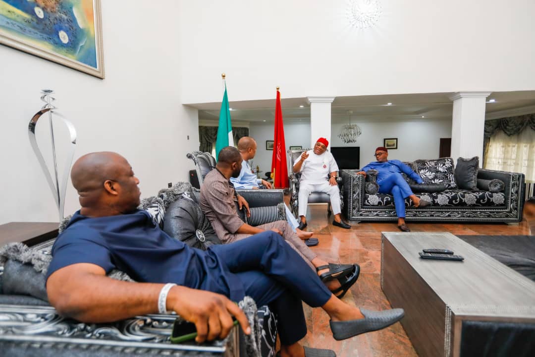 PDP Leaders Led by Natl Sec Sam Anyanwu visits Orji Kalu 1 2