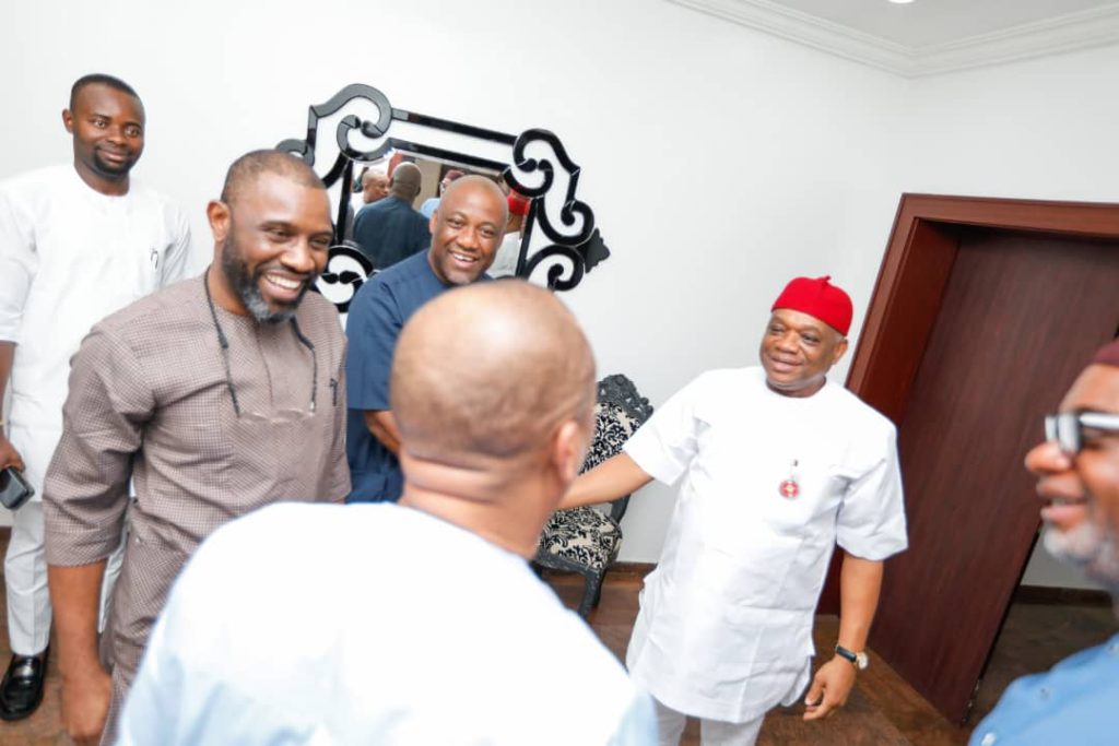 PDP Leaders Led by Nat'l Sec, Sam Anyanwu visits Orji Kalu 