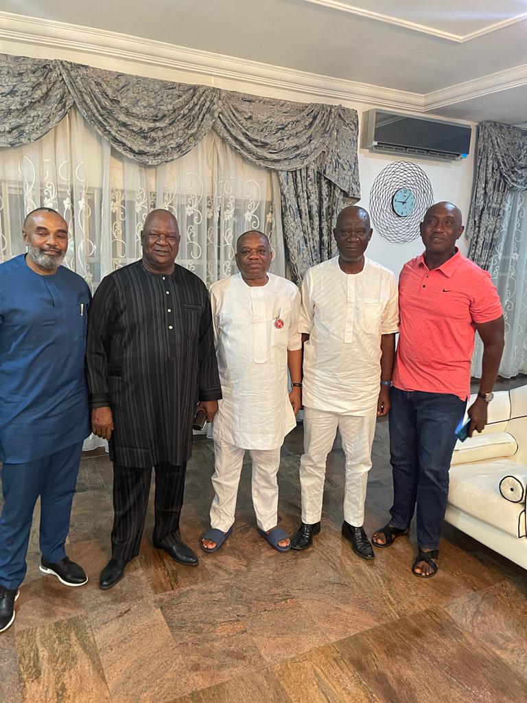 PDP Presidential Aspirant, Anyim Pius Visits Orji Kalu, Holds Discussions
