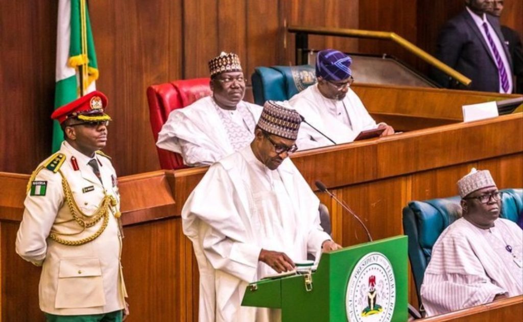 President Buhari at the joint session of the National Assembly