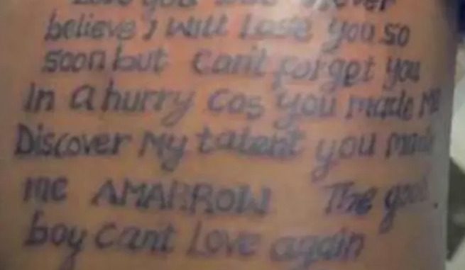 Heartbroken man tattoos lengthy note on his body after his girlfriend reportedly dumped him