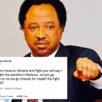 Shehu Sani mocks Federal Government In a Tweet over the fight in Ukraine or bandits in Kaduna