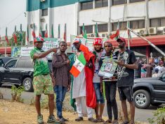 PDP supporters at the party secretariat Abuja