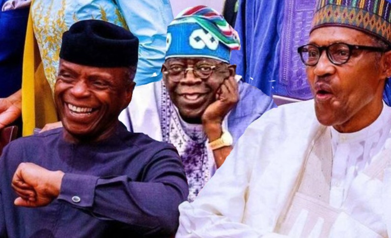Osinbajo Tinubu and Buhari - 2023 Presidency