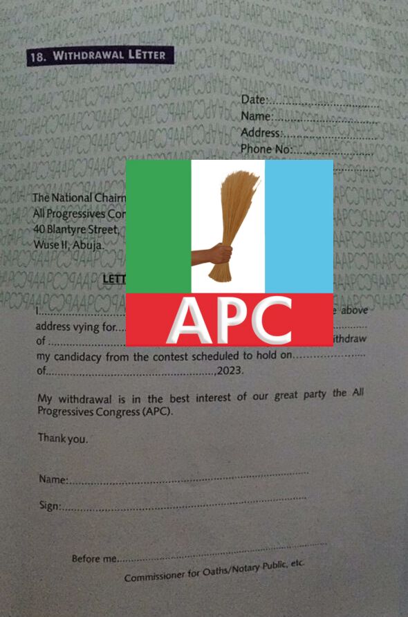 APC Party and Withdrawal Letter