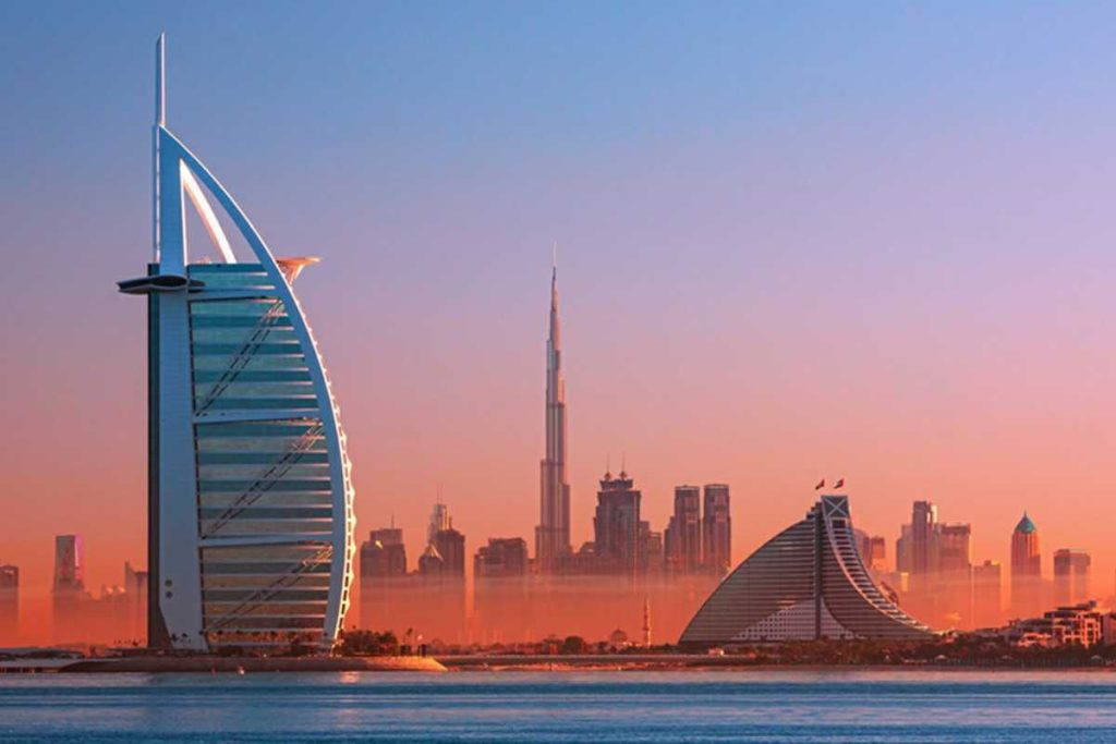 The sail-shaped Burj Al Arab is one of Dubai's most distinctive buildings.