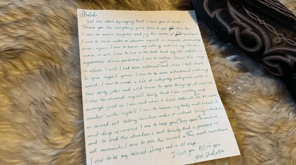 Brittany Rist wrote her own vows for her self-wedding ceremony