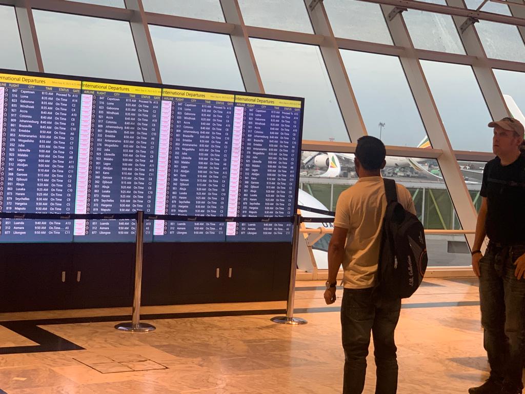 Ethiopian Airline - Addis Ababa Airport - Passenger checking for connecting flights (Photo by 9News Nigeria)