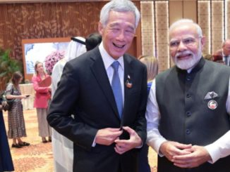 Singapore Prime Minister Lee Hsien Loong and Indian Prime Minister Narendra Modi