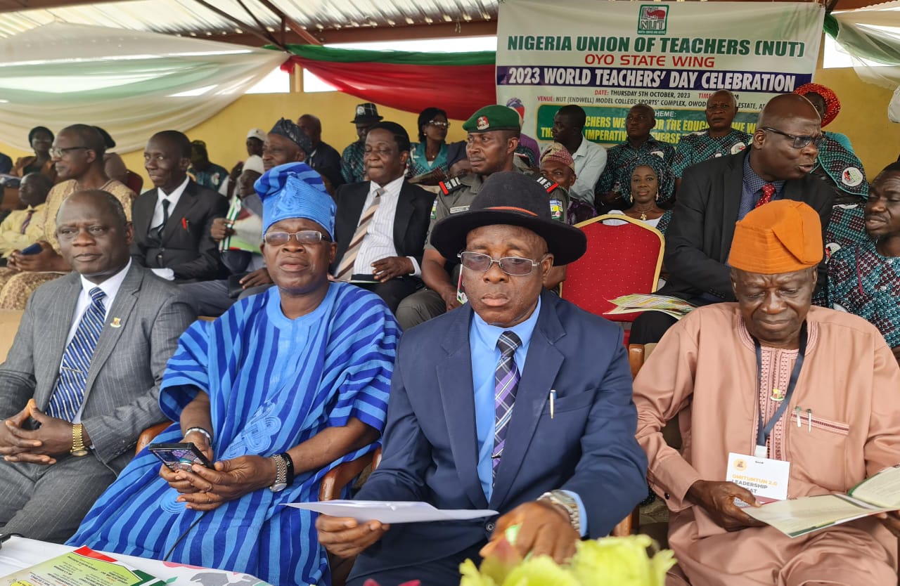 Perm. Sec. Min of Education Mr. Adeniyi Chairman of the Day Engr. Dotun Sanusi NUT Chair Com. Raji Oladimeji and TESCOM Chair Pastor Alamu