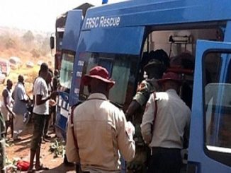 FRSC rescue team at a road accident scene