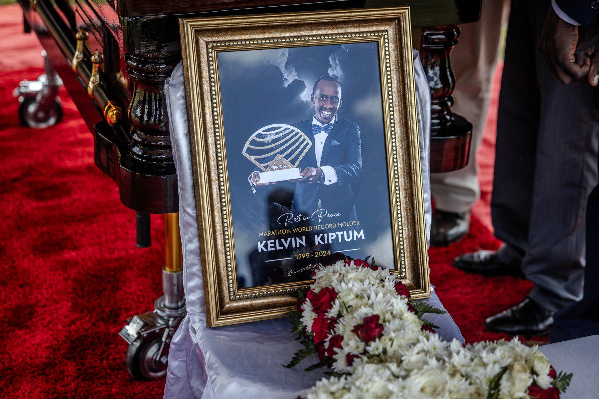 The coffin of late Kelvin Kiptum