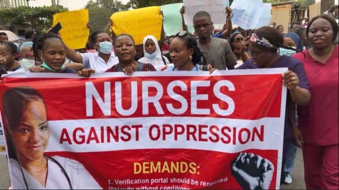 Nurses protest
