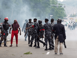 Nigerian security detain a demonstrator, during a protest against bad governance and economic hardship in Abuja, Nigeria August 1, 2024. REUTERS/Marvellous Durowaiye