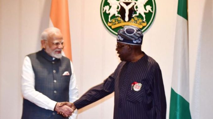 Indian PM Modi Welcomed by President Tinubu at Aso Rock