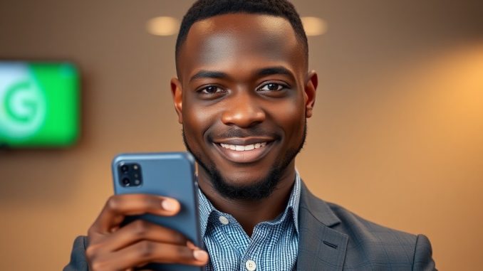 Image of a man holding a cellphone