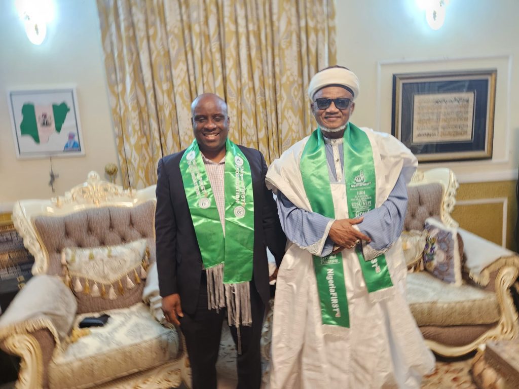 His Royal Highness Alhaji Yahaya Abubakar CFR the Etsu Nupe with Mr Obinna Sunday Ejianya JP