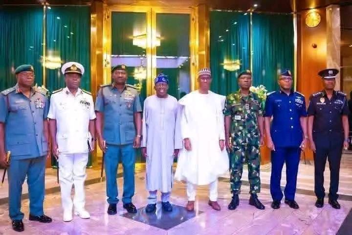 President Tinubu with Retired Service Chiefs