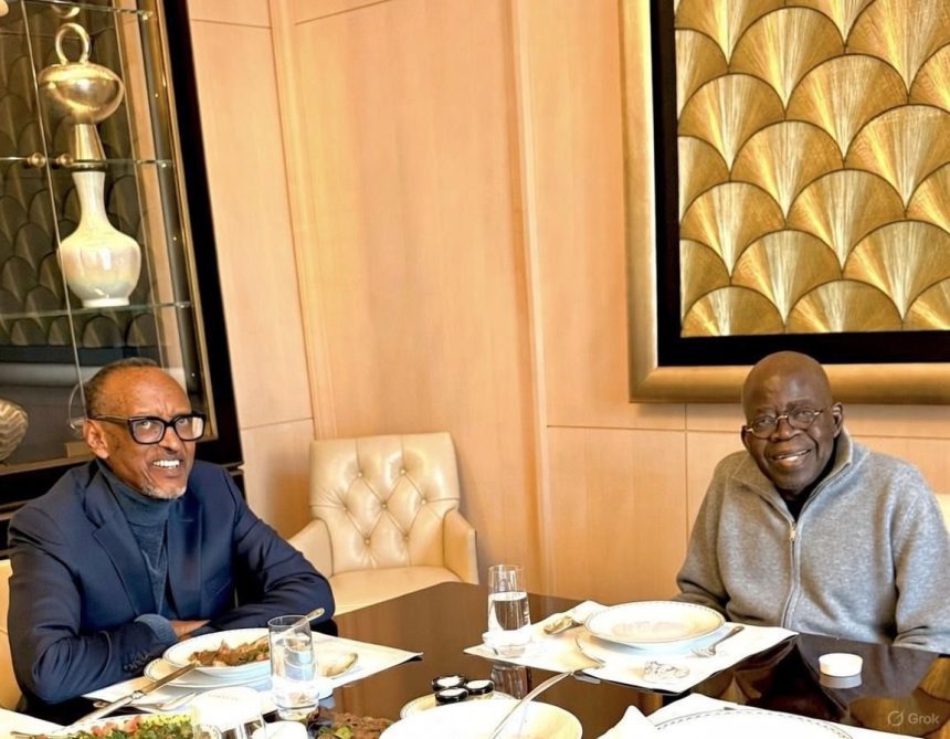 AI Generated image of President Tinubu and Rwandan President Paul Kagame